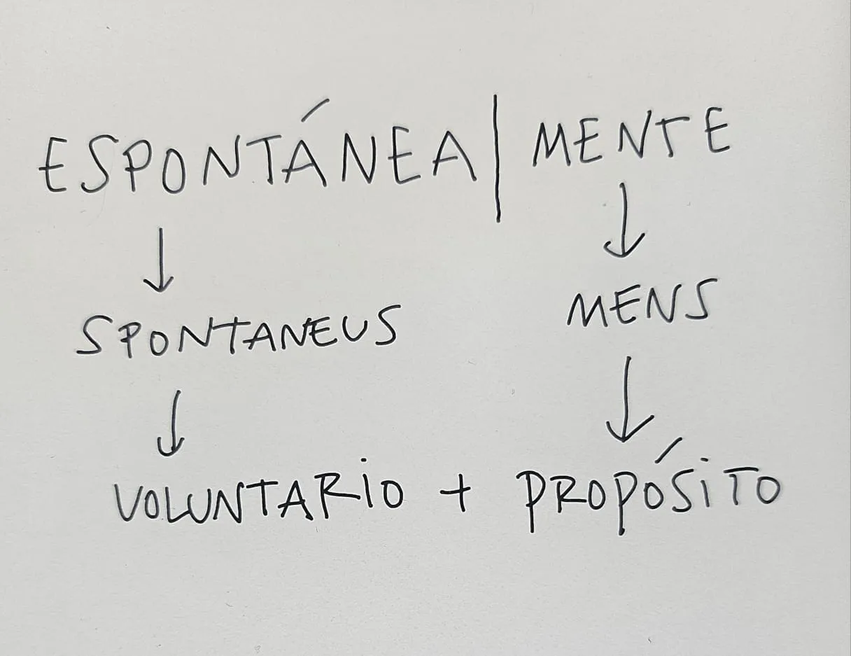 Etimología de la palabra espontánea|mente