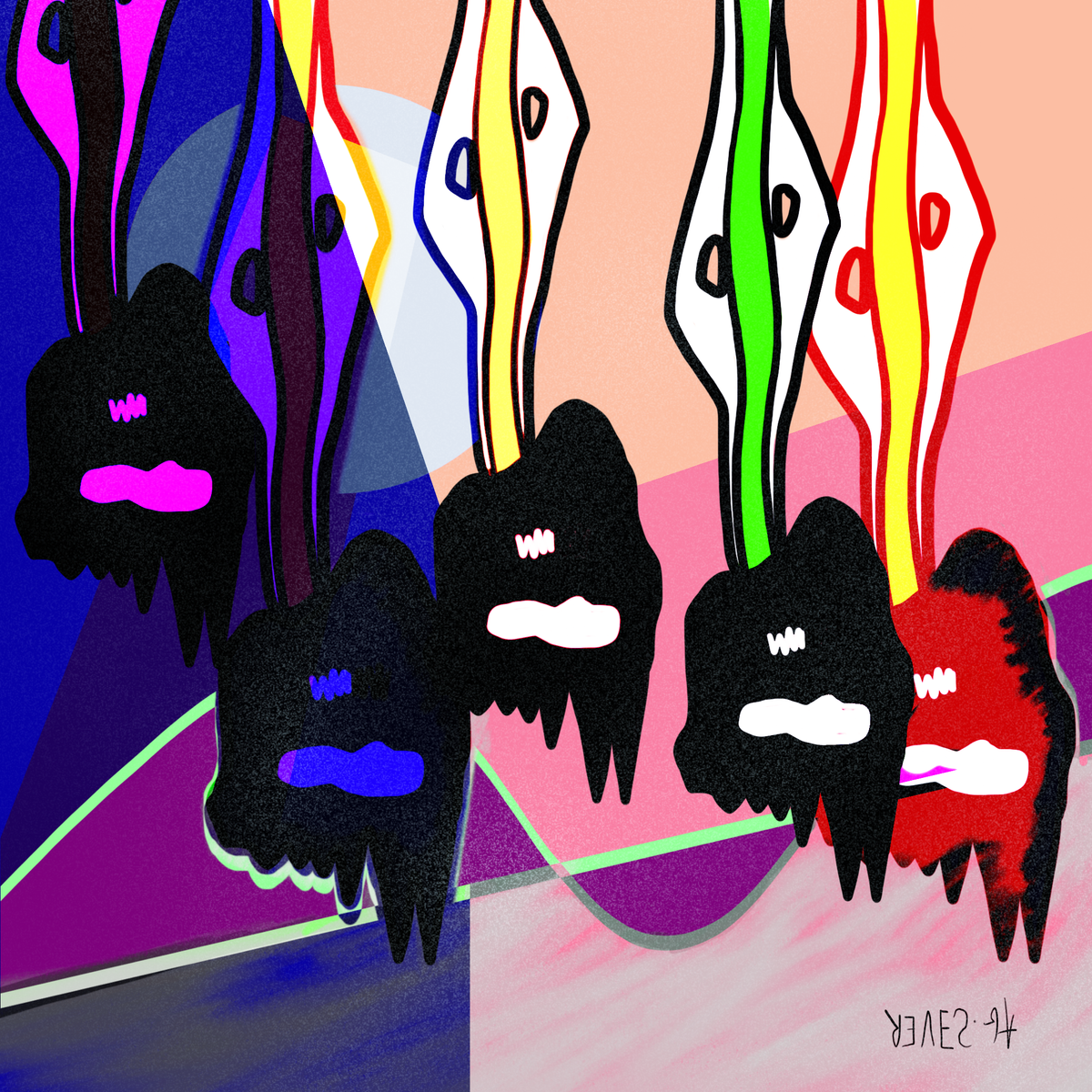 Dibujo realizado en Procreate. Autor: Tomás Gauthier | Nombre: Server Blah